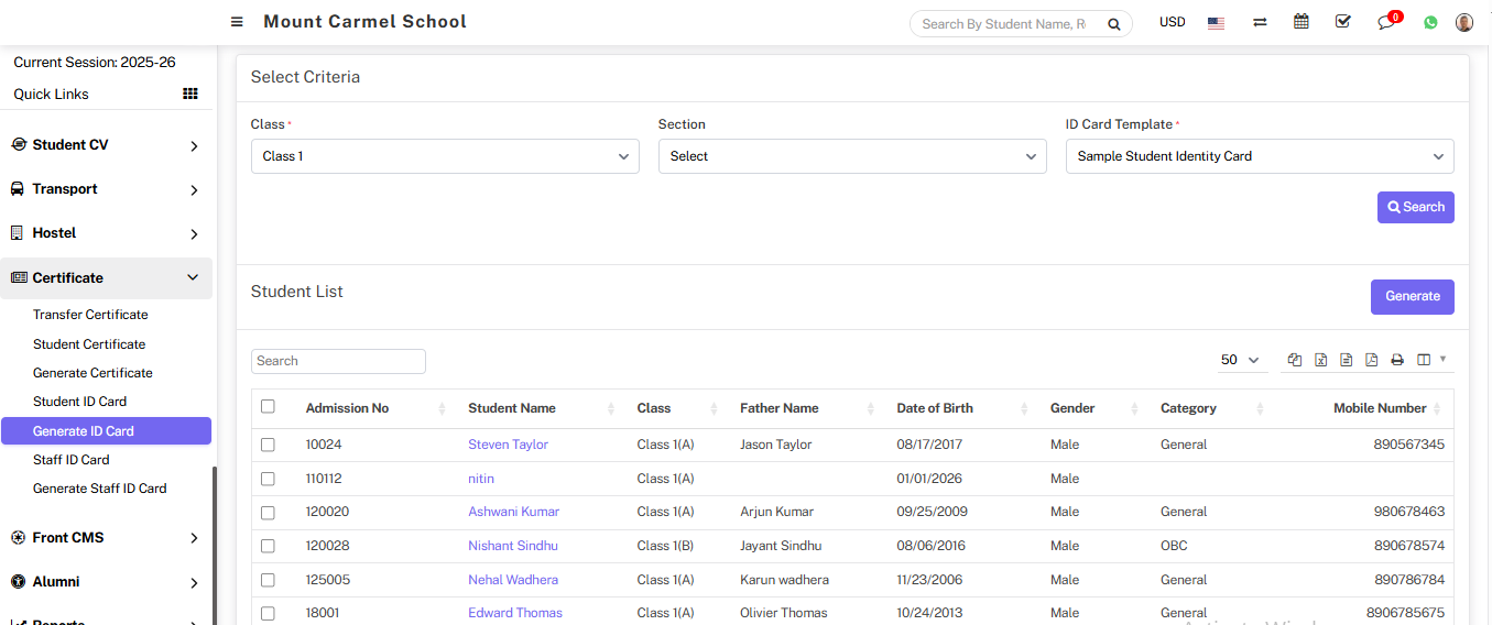 generate id card image