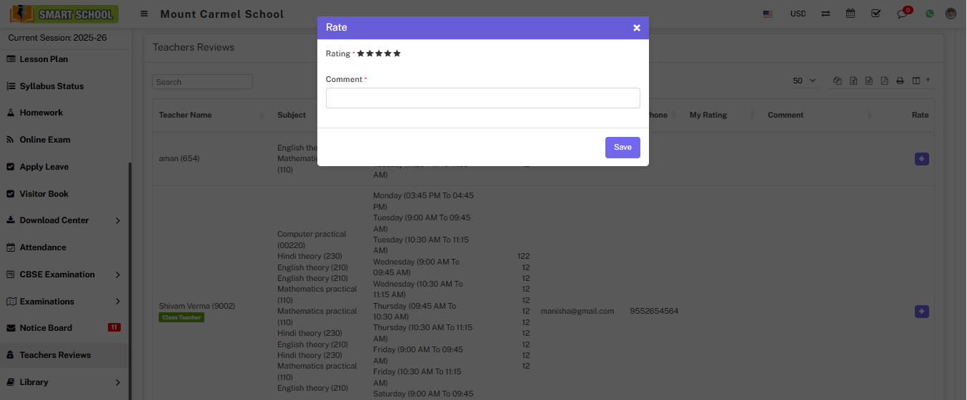 Student Teacher RatingImage