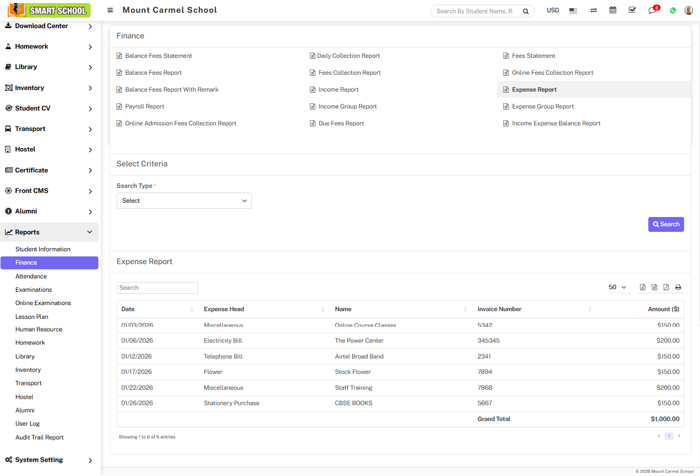 Expense report image 