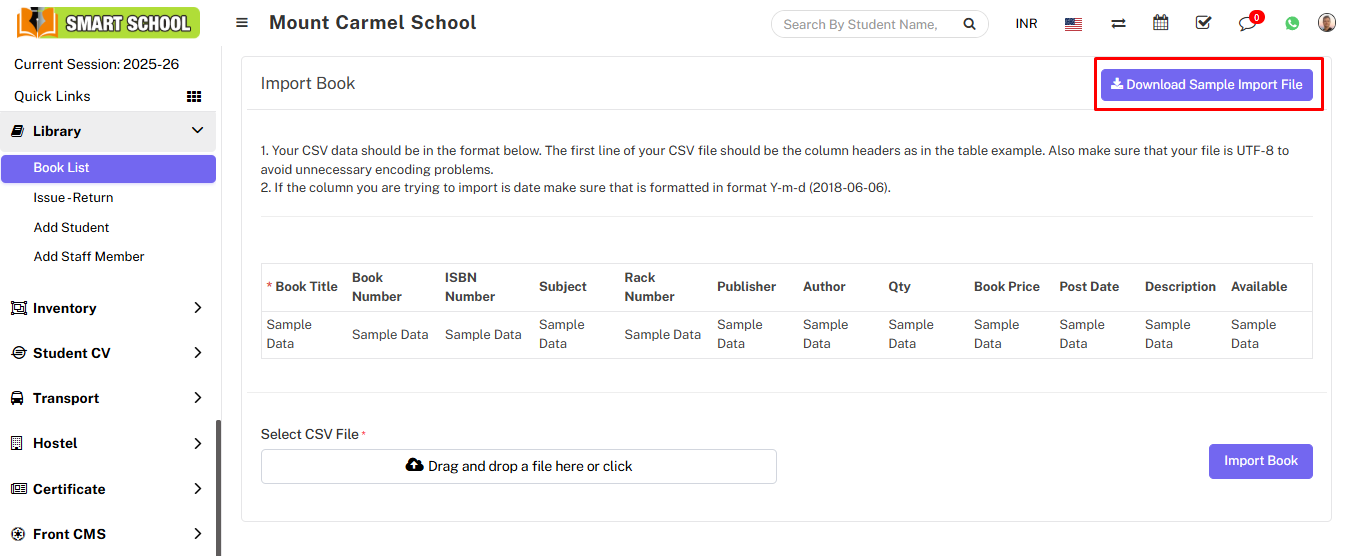 Add import book image