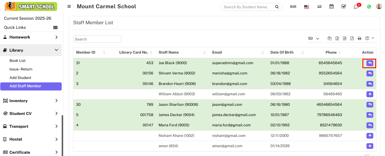 Add staff member image