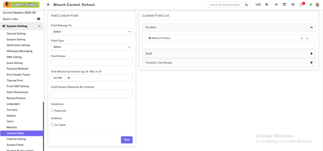 Add custom Field image