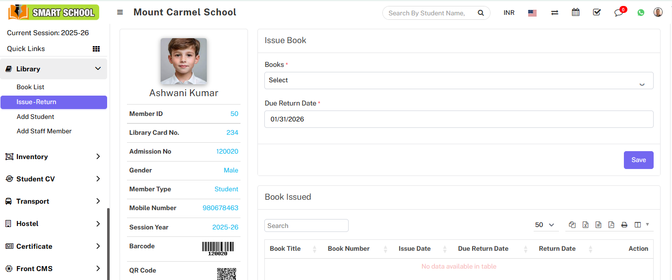 Issue/return book image