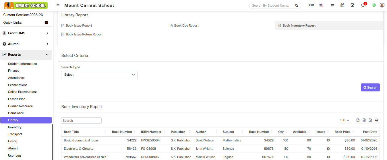 Book inventory report image