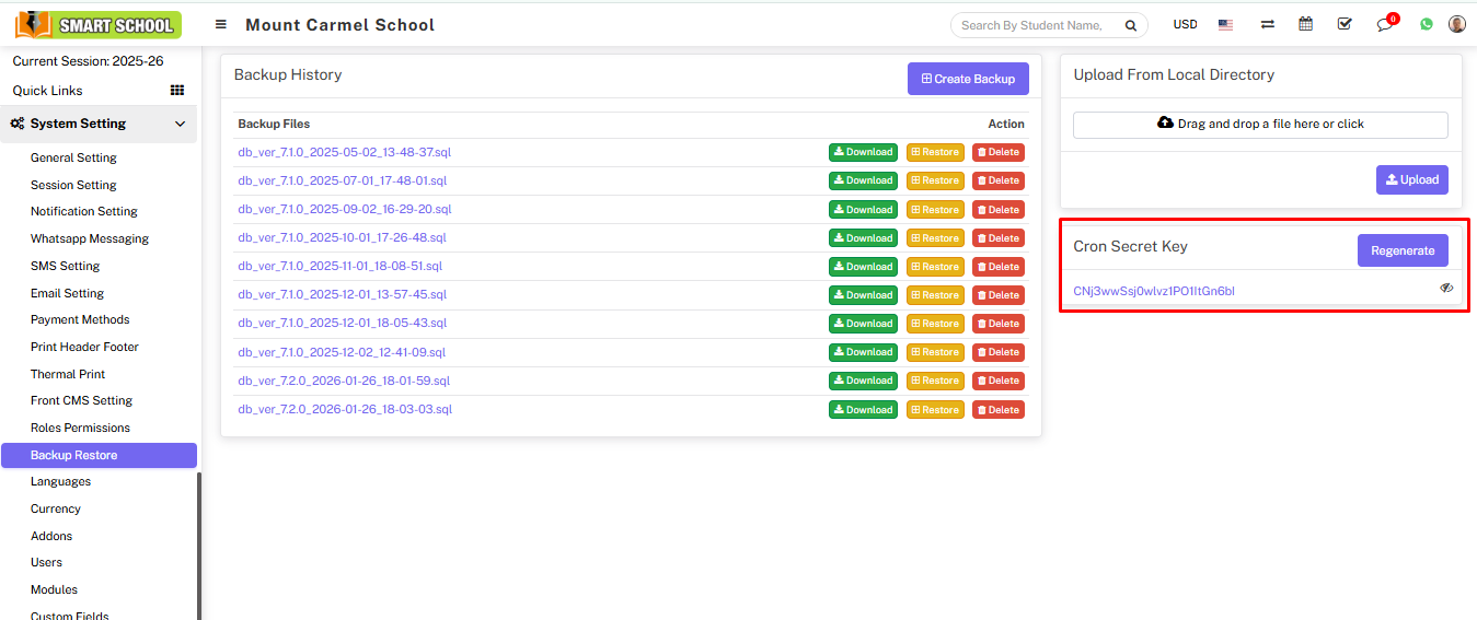 Cron secret key image 
