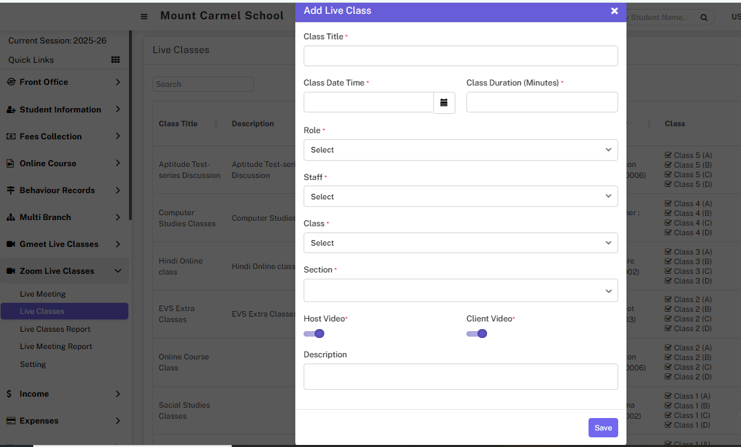 Zoom add Live Class image