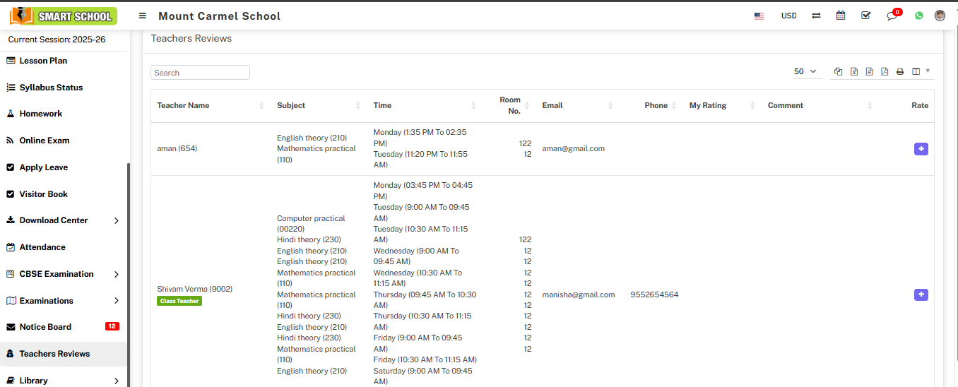 Student teacher reviews image 
