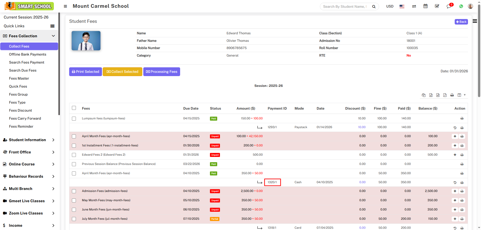Search fees payment image