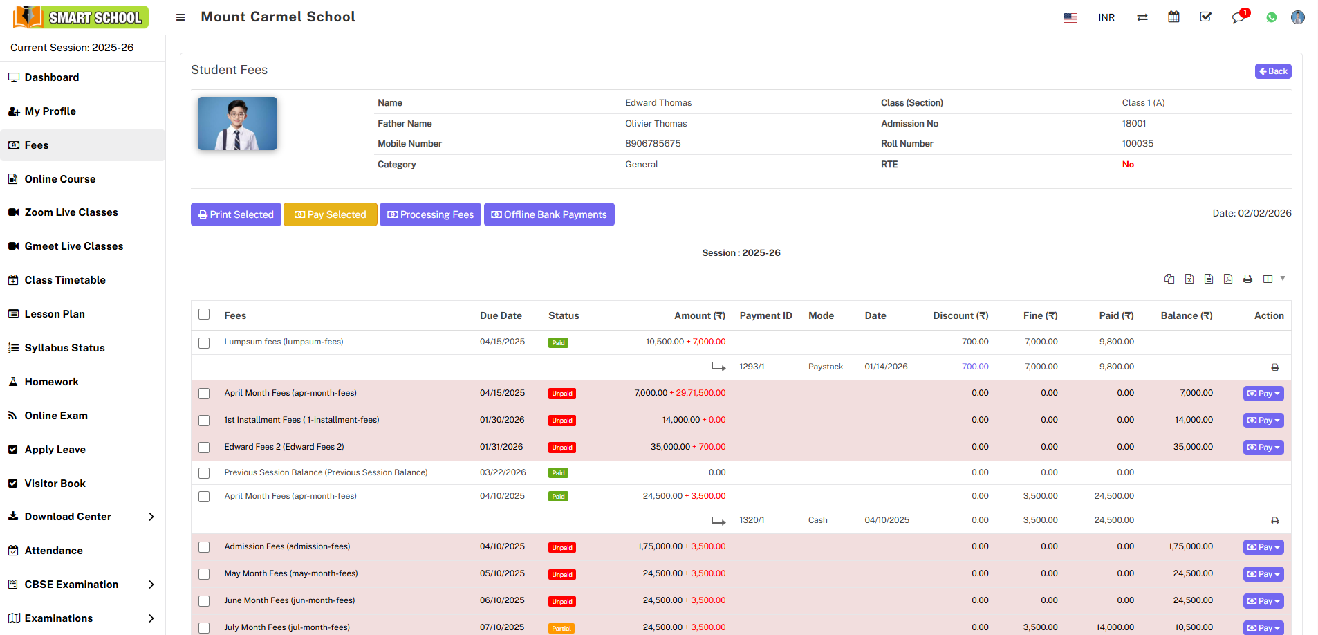 Student fees collection image