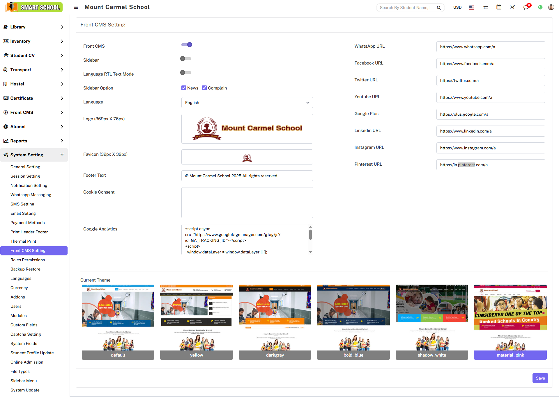 Front CMS about image