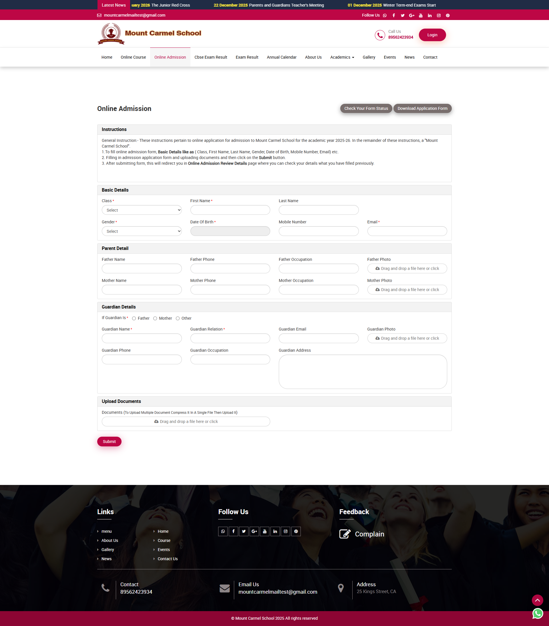 about online admission