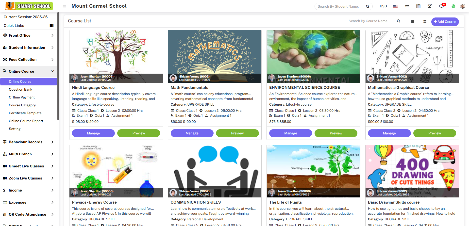 about course course list image