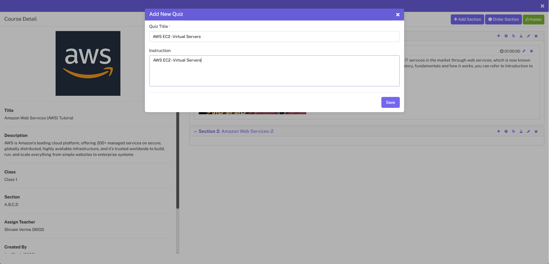online course add quiz image