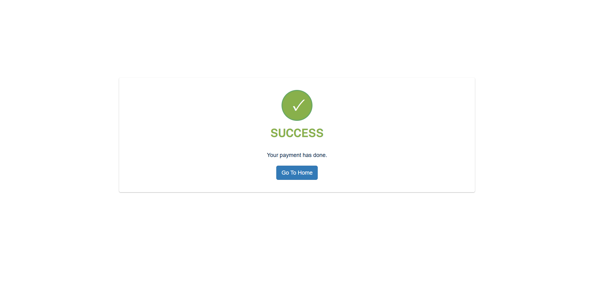 payment success page