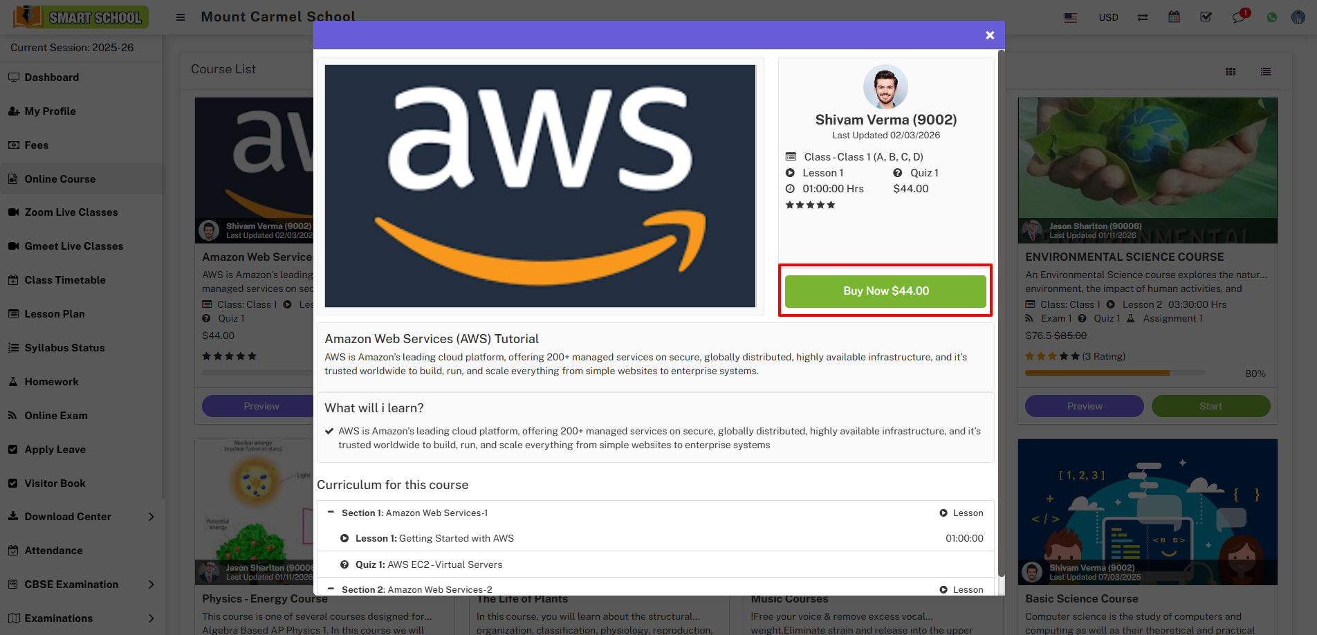 stident course purchase image